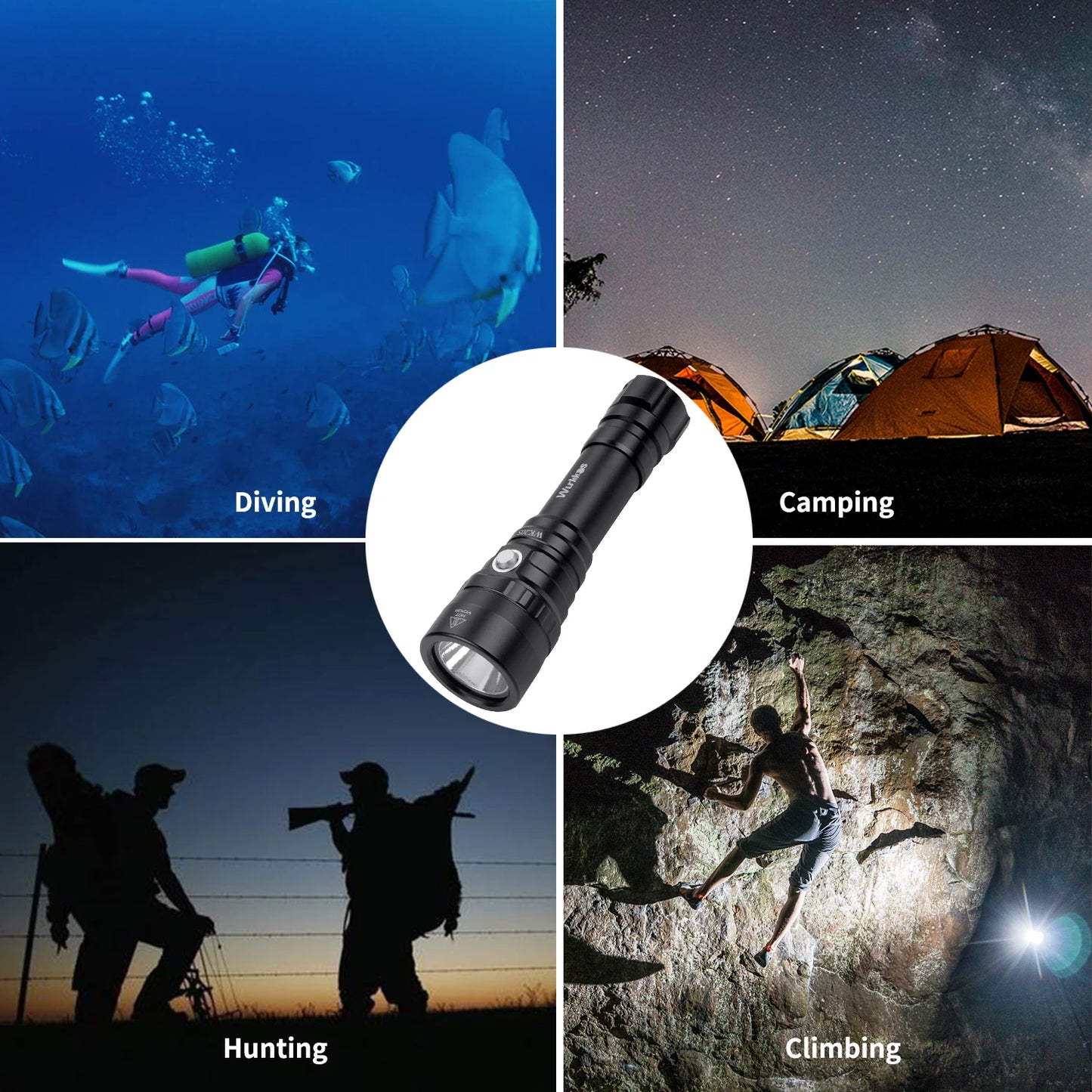 Wurkkos WK20S Diving Flashlight IPX8 2000 Lumen SST40 LED 4 Modes Rechargeable