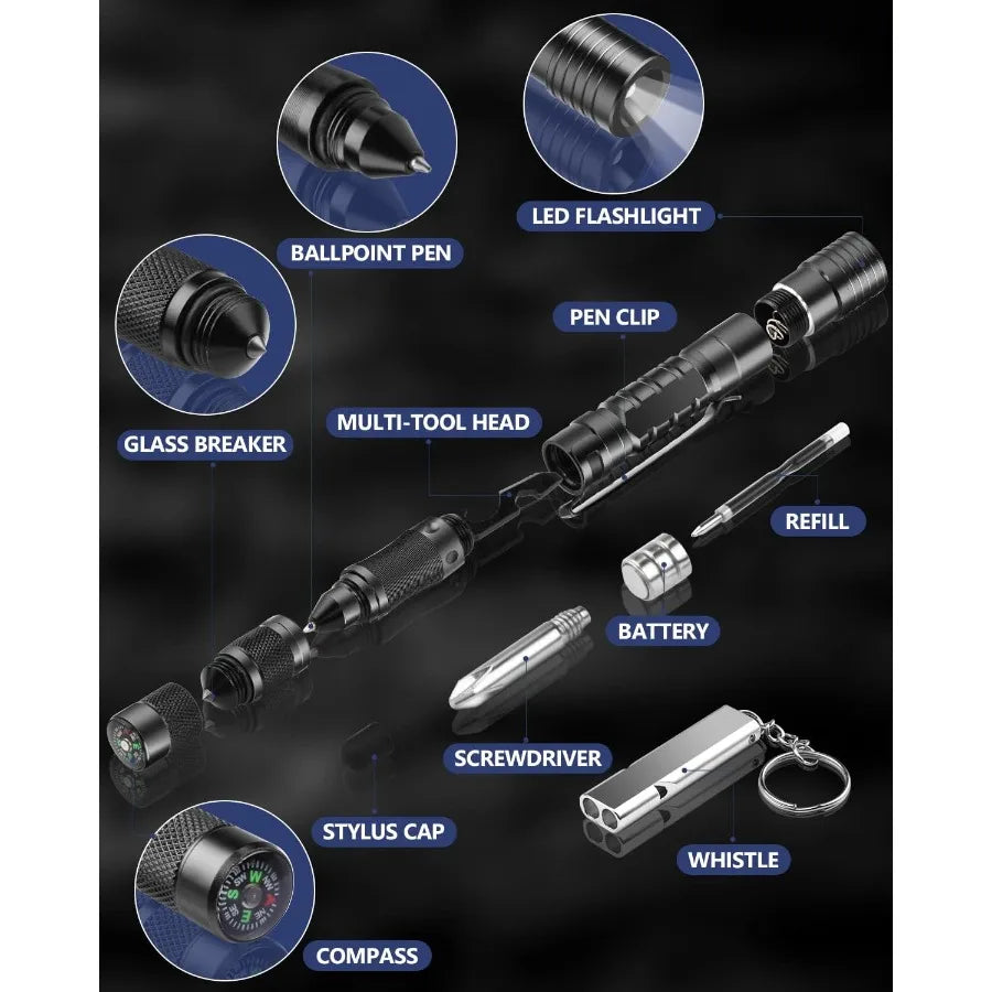 12 In 1 Tactical Pen Self Defense Multitool for Everyday Carry Outdoor Survival