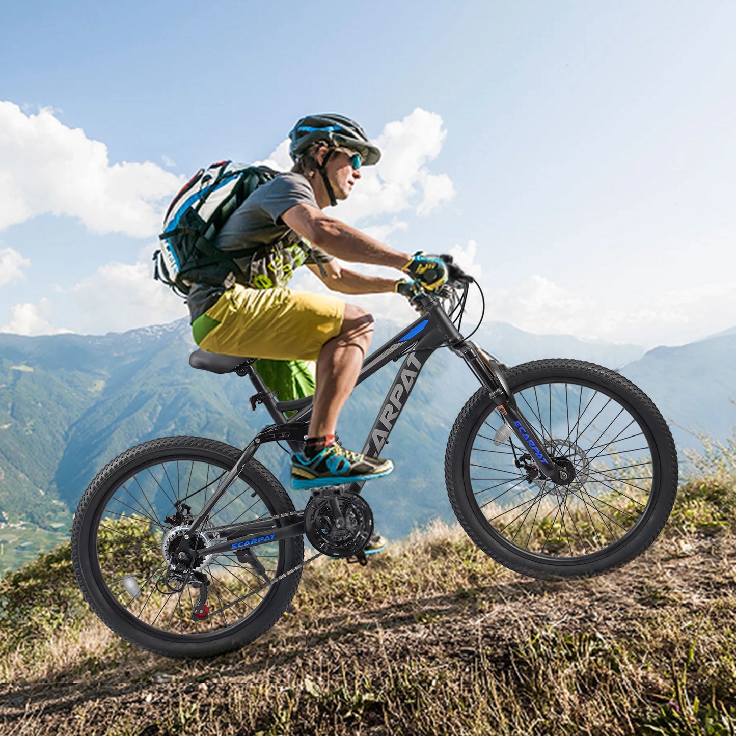 Ecarpat Unisex Dual Full Suspension Mountain Bike 24 26 27.5 Inch 21 Speed