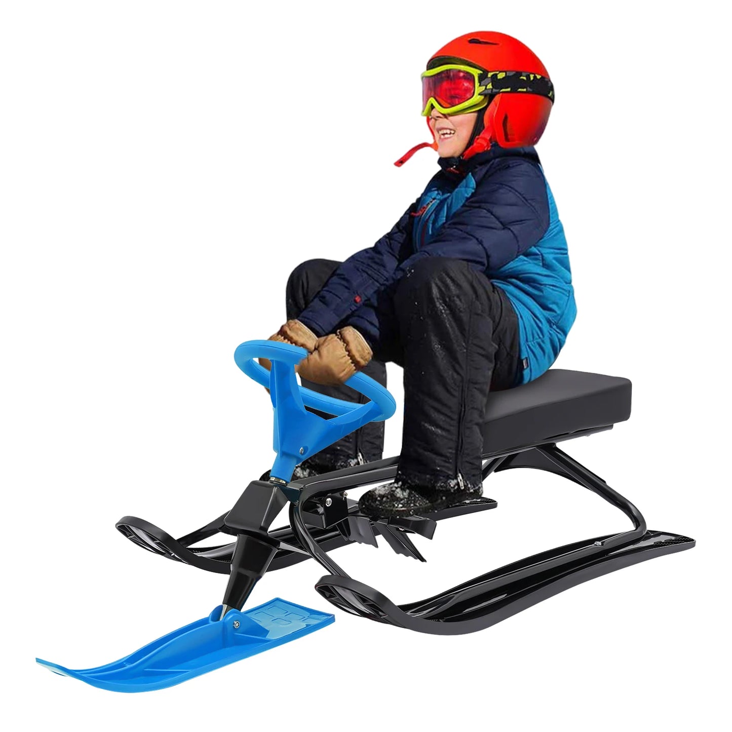 79cm Snow Racer Sled Blue For Kids 3 To 15 Years And Adults 220.5lb Capacity