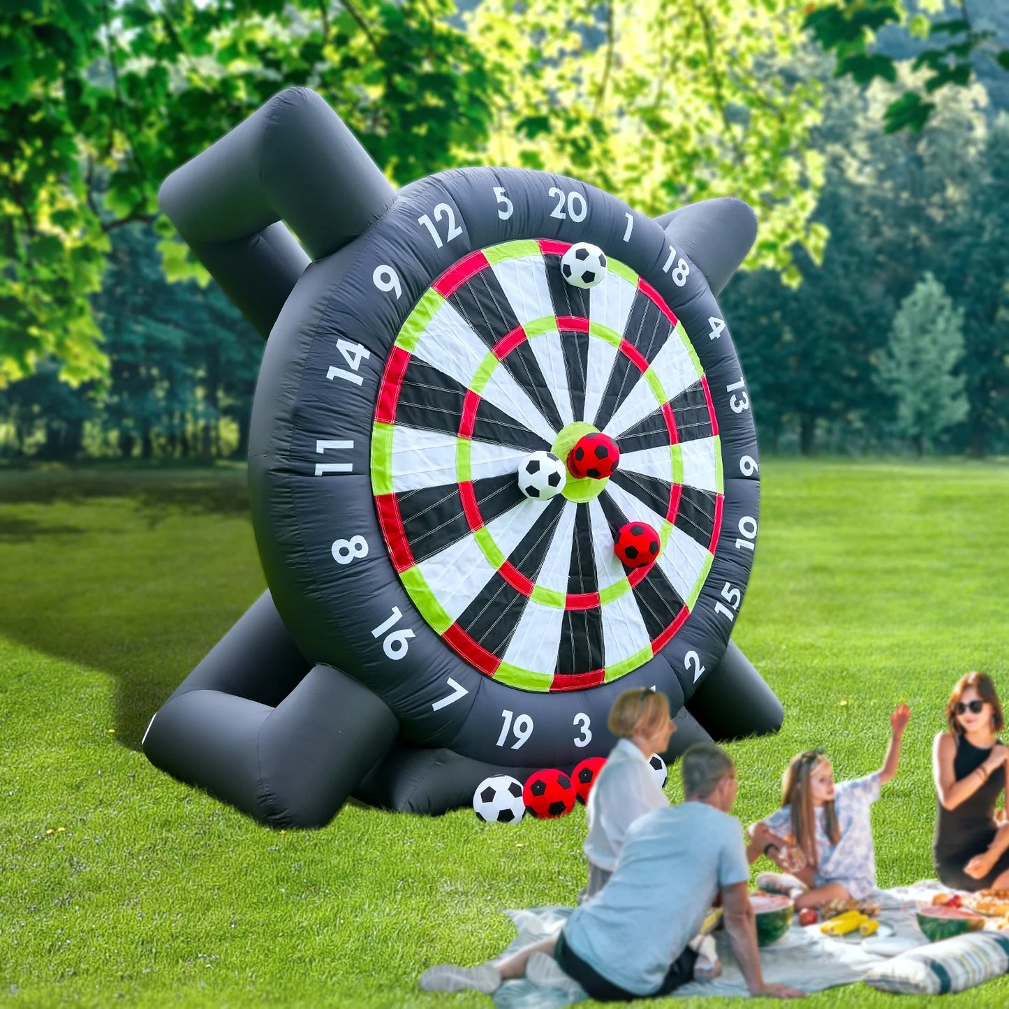 10FT Giant Outdoor Inflatable Soccer Golf Darts Board + 8 Soccer Balls & Blower Football Playground commercial