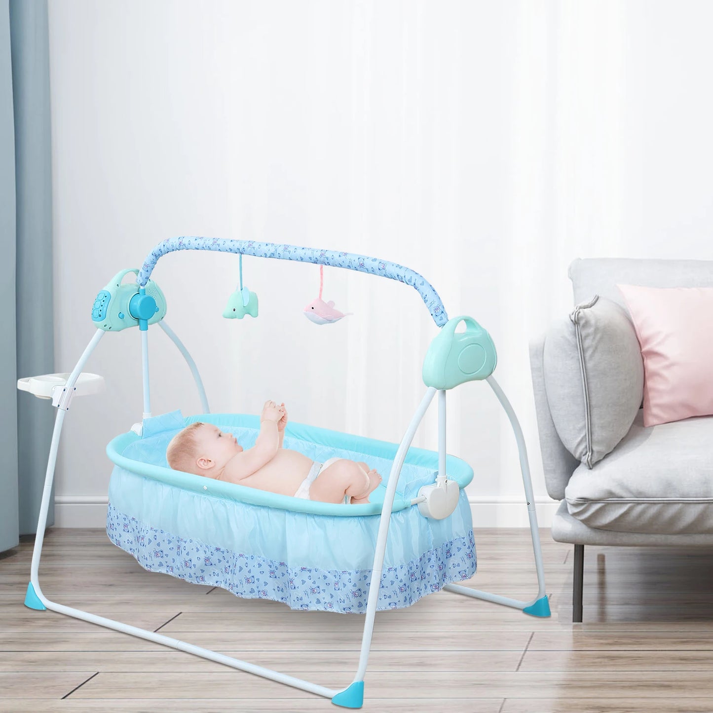 Automatic Baby Swing With Music And Mosquito Net Cradle For Infants