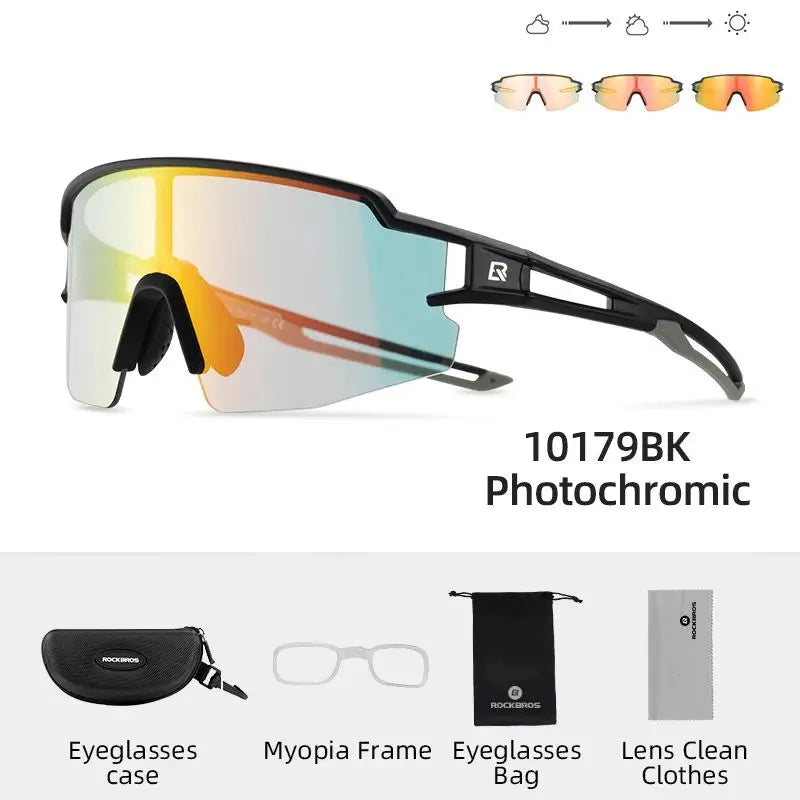 Rockbros Photochromic Cycling Glasses UV Protection Windproof Eyewear