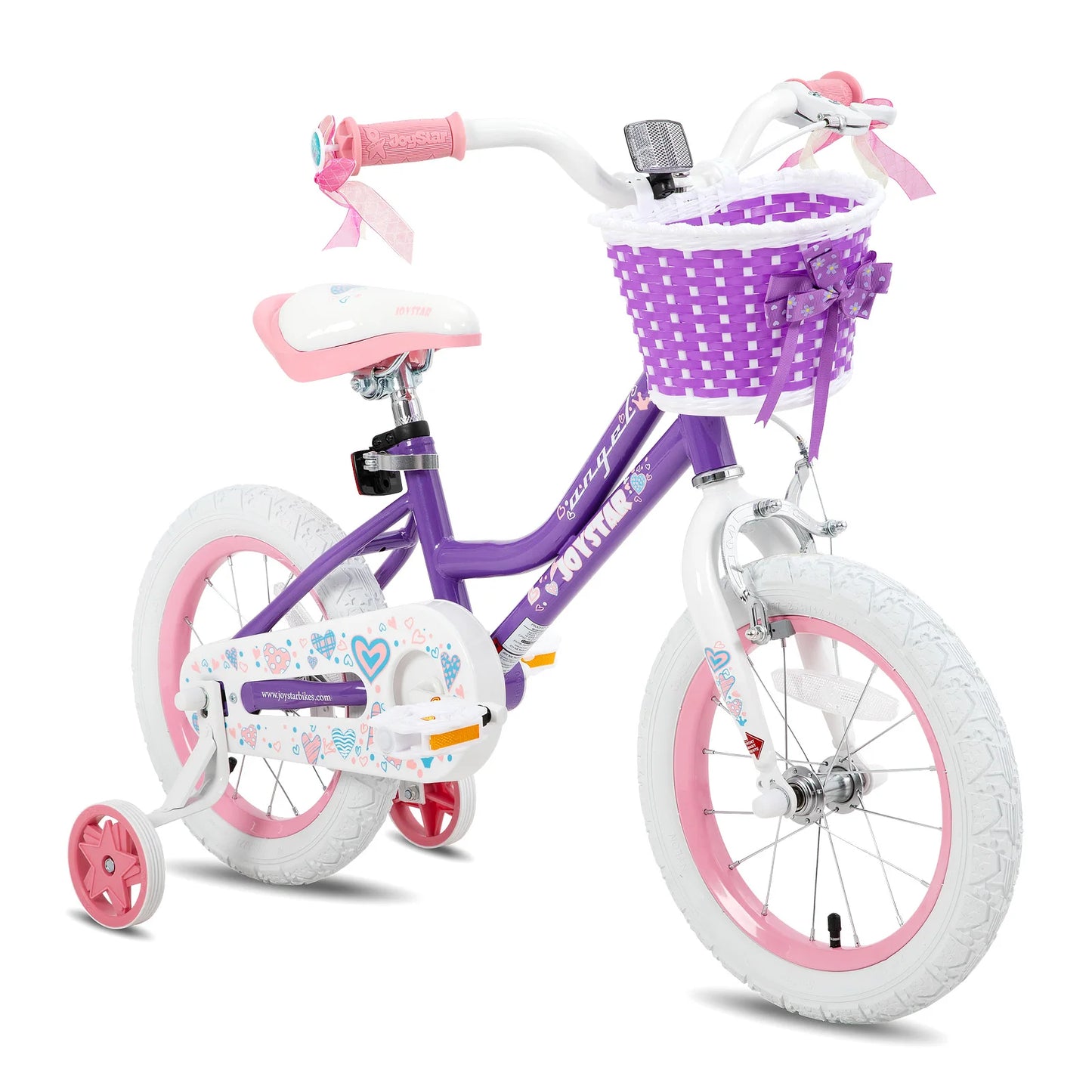JOYSTAR Colorful Girls Bike With Basket And Training Wheels 12 14 16 18 Inch