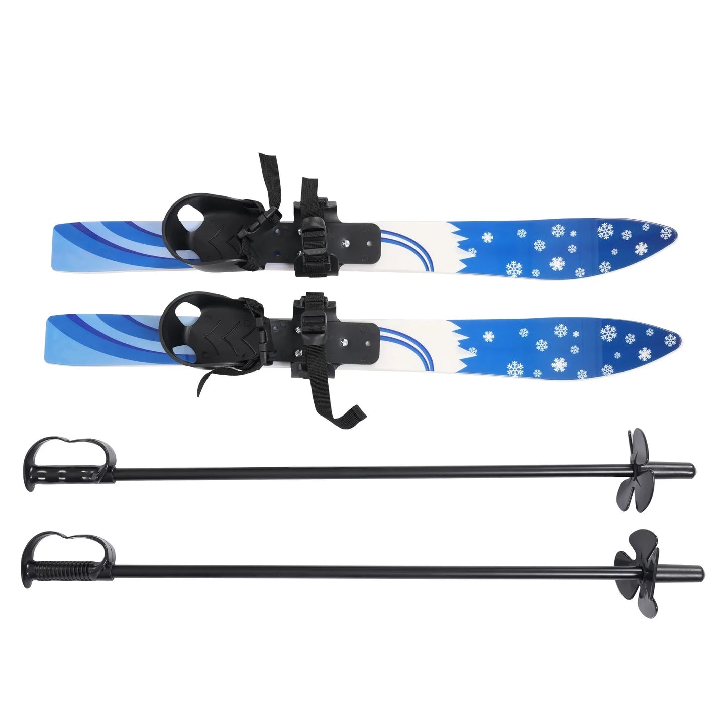 Kids Ski Set With Poles 110 Lbs Load Capacity Adjustable Bindings Ages 2 To 8