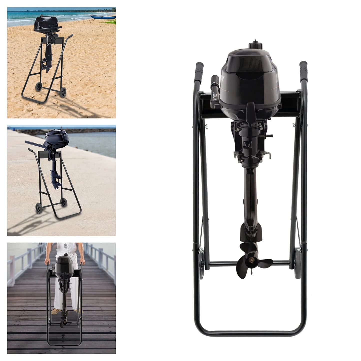 Folding Outboard Boat Motor Cart 154 Lbs Stand Heavy Duty Trolley