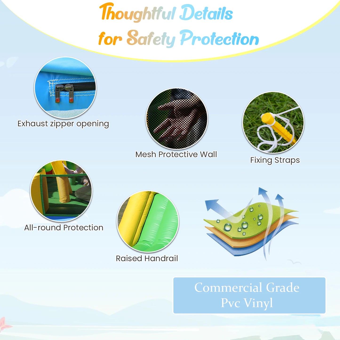 6.7x2.4x2.5m Commercial Inflatable Obstacle Bounce Castle Bouncy House w/ Blower Children's playground, children's toys