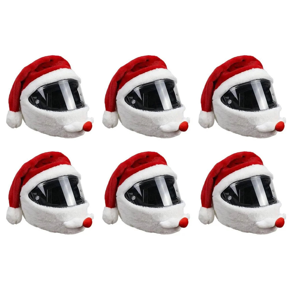 Santa Claus Plush Christmas Helmet Cover Full Face Motorcycle Helmets