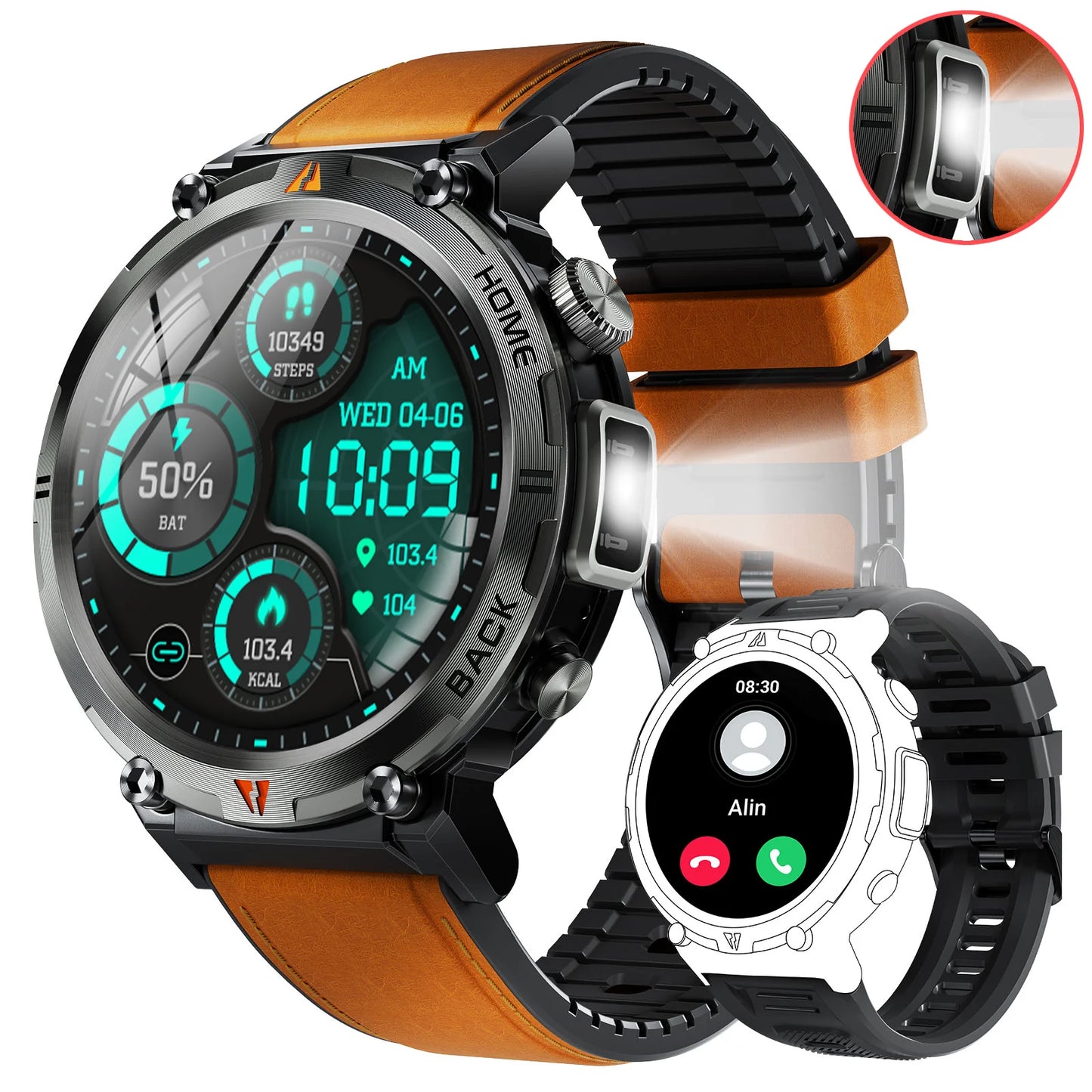 EIGIIS KE3 Bluetooth Smartwatch For Men With Health Heart Rate Monitor
