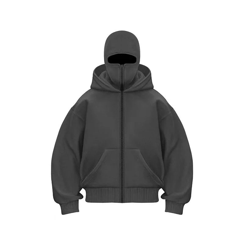 Autumn Winter 2025 Hooded Mask Hoodie Plus Size Unisex Sportswear