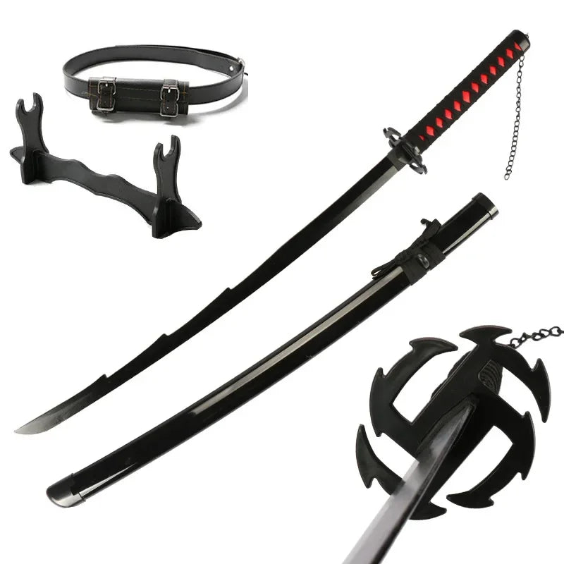 104cm Kurosaki Ichigo Katana Japanese Anime Character Cosplay Weapons Wooden Toy Sword Halloween Props