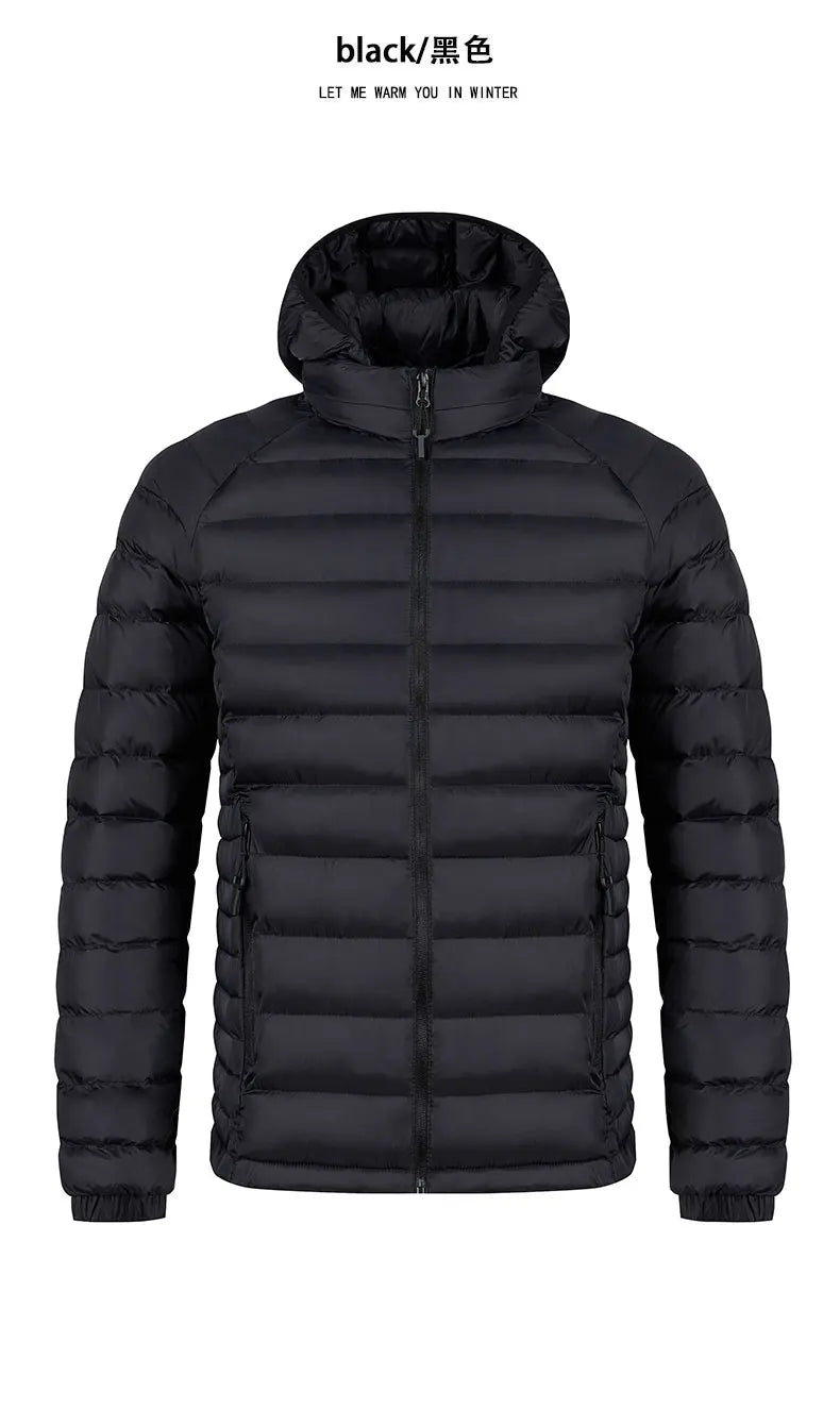 COMXZ Mens Winter Hooded Cotton Jacket With Fleece Lined Parka