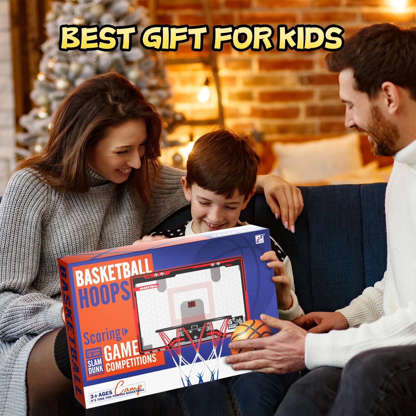 Mini Basketball Hoop For Kids,Basketball Hoop Over The Door with Scoreboard,Sports Toys Gifts for 4 5 6 7 8 9 10 Year Old Boys
