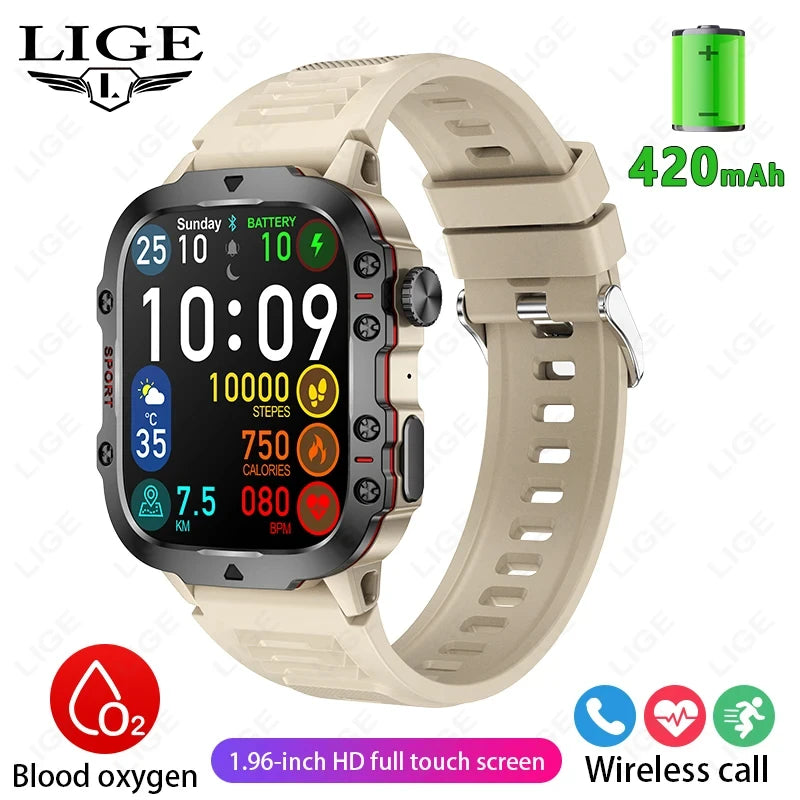 IP68 Rugged Military Smartwatch With Bluetooth Call For Android iOS