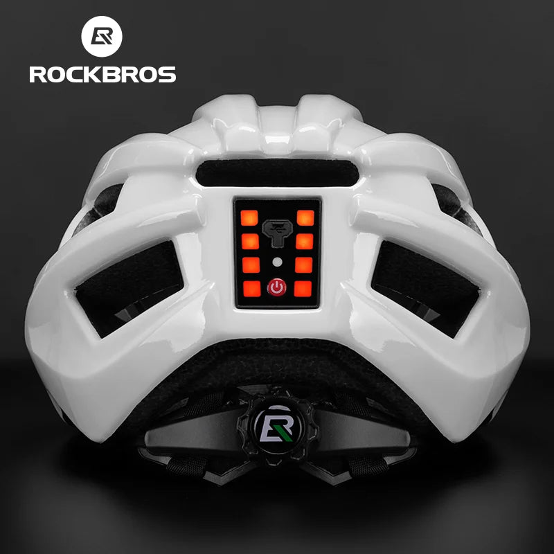 ROCKBROS Bicycle Helmet With Rechargeable LED Rear Light Integrally Molded