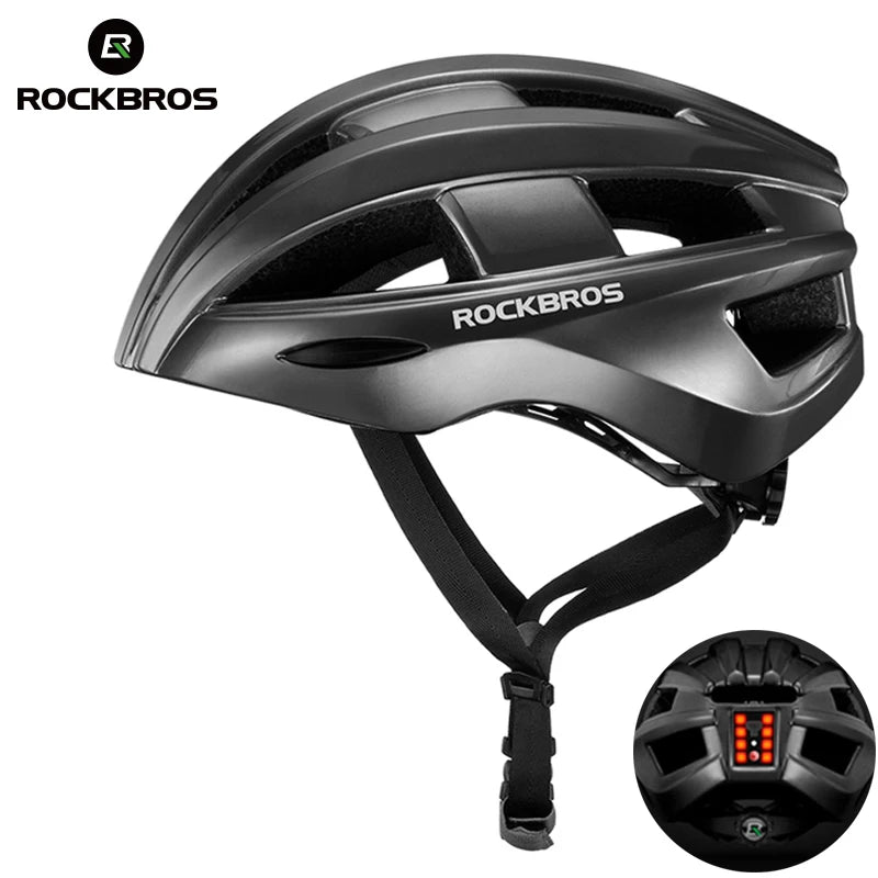 ROCKBROS Bicycle Helmet With Rechargeable LED Rear Light Integrally Molded