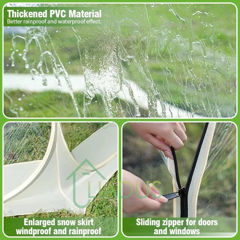 4-8 Person Transparent Dome Tent Mushroom Shaped Waterproof Camping Shelter