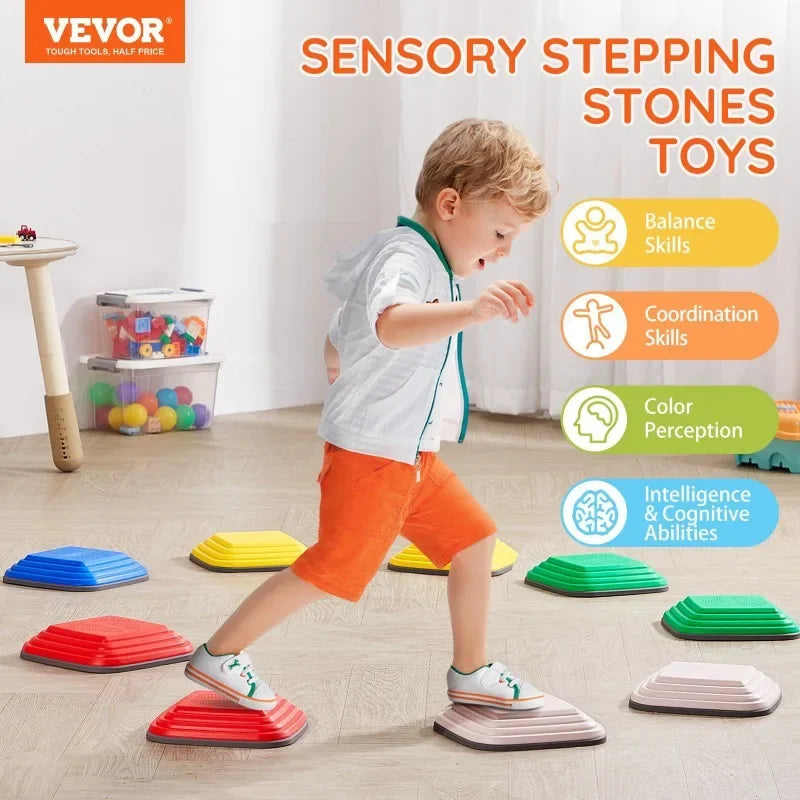 Sensory Balance Stepping Stones Kids Obstacle Course Indoor Outdoor Non Slip Toddler Motor Skill Training Sensory Toys