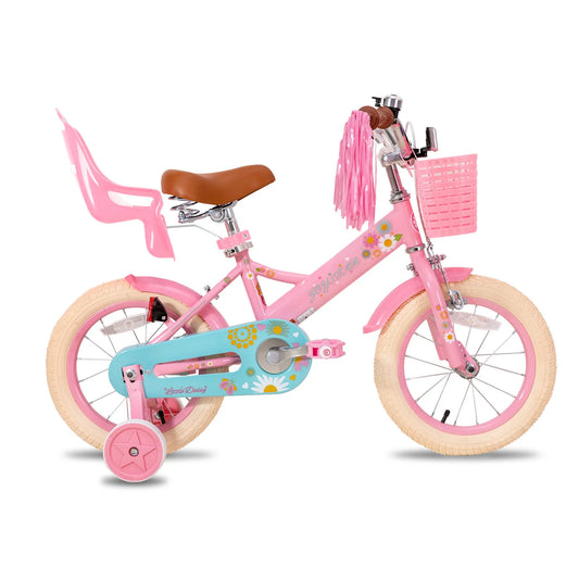 JOYSTAR Little Daisy Kids Bike For Girls Ages 2-7 With Doll Seat Streamers Flag