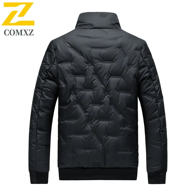 COMXZ Mens Parker Coat Branded Luxury Winter Padding Jacket For Office