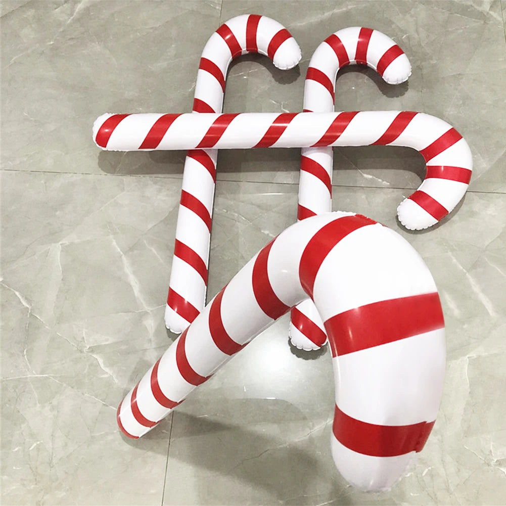 Inflatable Balloon Walking Stick Party Props Christmas Festive Stick Balloons PVC Lightweight Portable for Children Holiday Toys