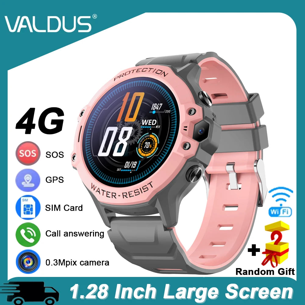 VALDUS VK55 4G Kids Smartwatch SOS GPS Emergency Tracking
