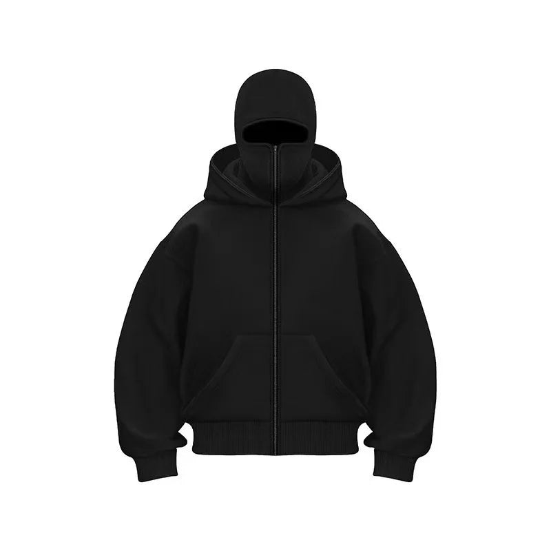 Autumn Winter 2025 Hooded Mask Hoodie Plus Size Unisex Sportswear