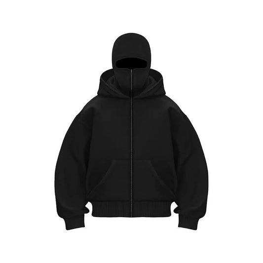 Autumn Winter 2025 Hooded Mask Hoodie Plus Size Unisex Sportswear