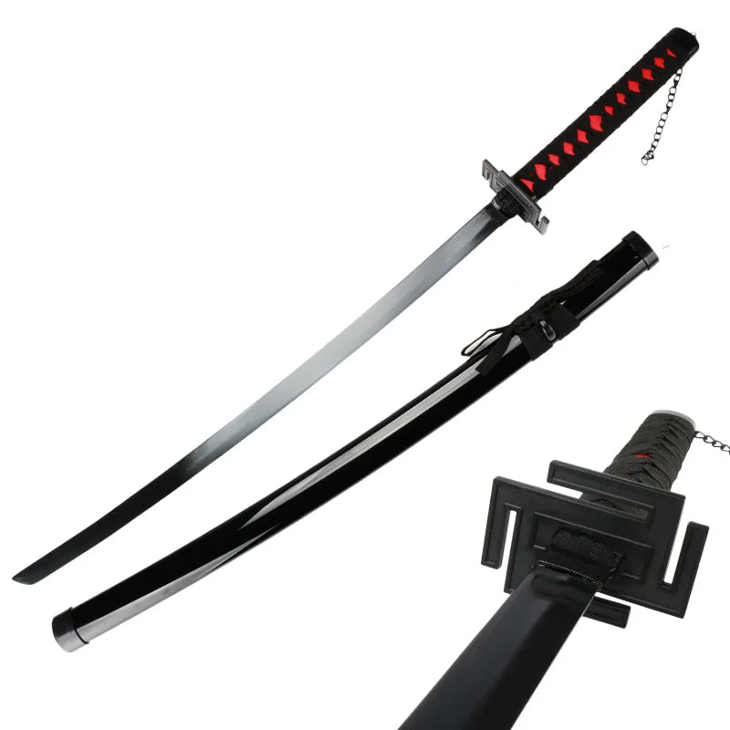 104cm Kurosaki Ichigo Katana Japanese Anime Character Cosplay Weapons Wooden Toy Sword Halloween Props