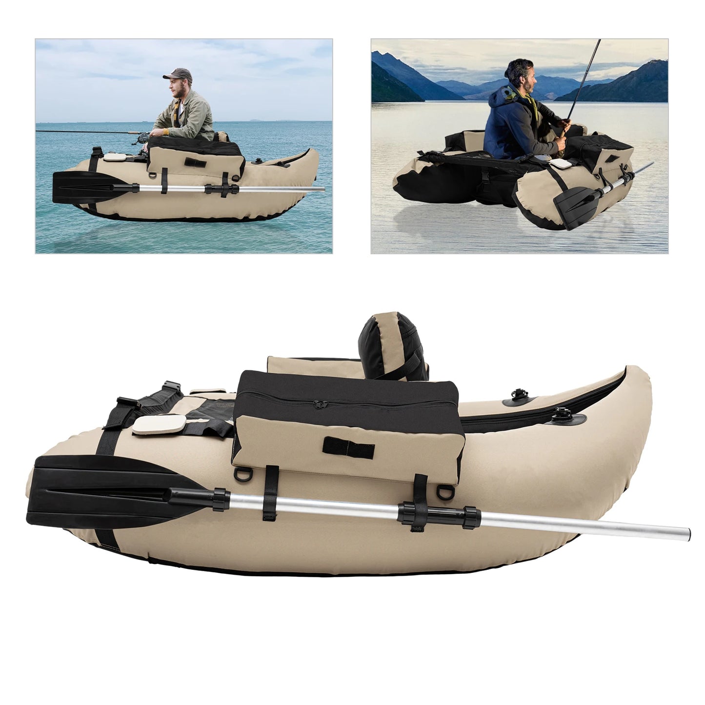 Outdoor Inflatable Fishing Boat With Adjustable Backrest 90-180 Ocean Fishing