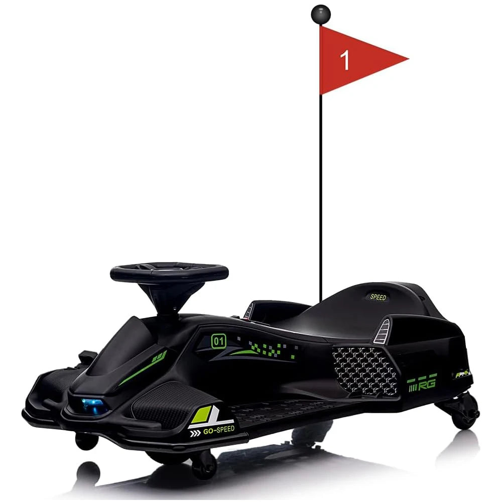 12V Ride On Go Kart with 45W Brushless Quiet Motor 5 mph Electric Drifting Go-Kart Battery Powered Outdoor Ride On Toy for Teens