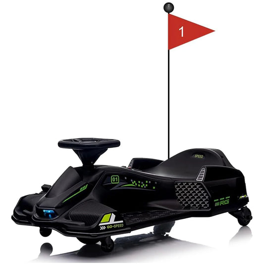 12V Ride On Go Kart with 45W Brushless Quiet Motor 5 mph Electric Drifting Go-Kart Battery Powered Outdoor Ride On Toy for Teens