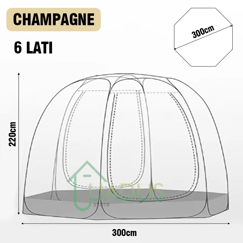 4-8 Person Transparent Dome Tent Mushroom Shaped Waterproof Camping Shelter
