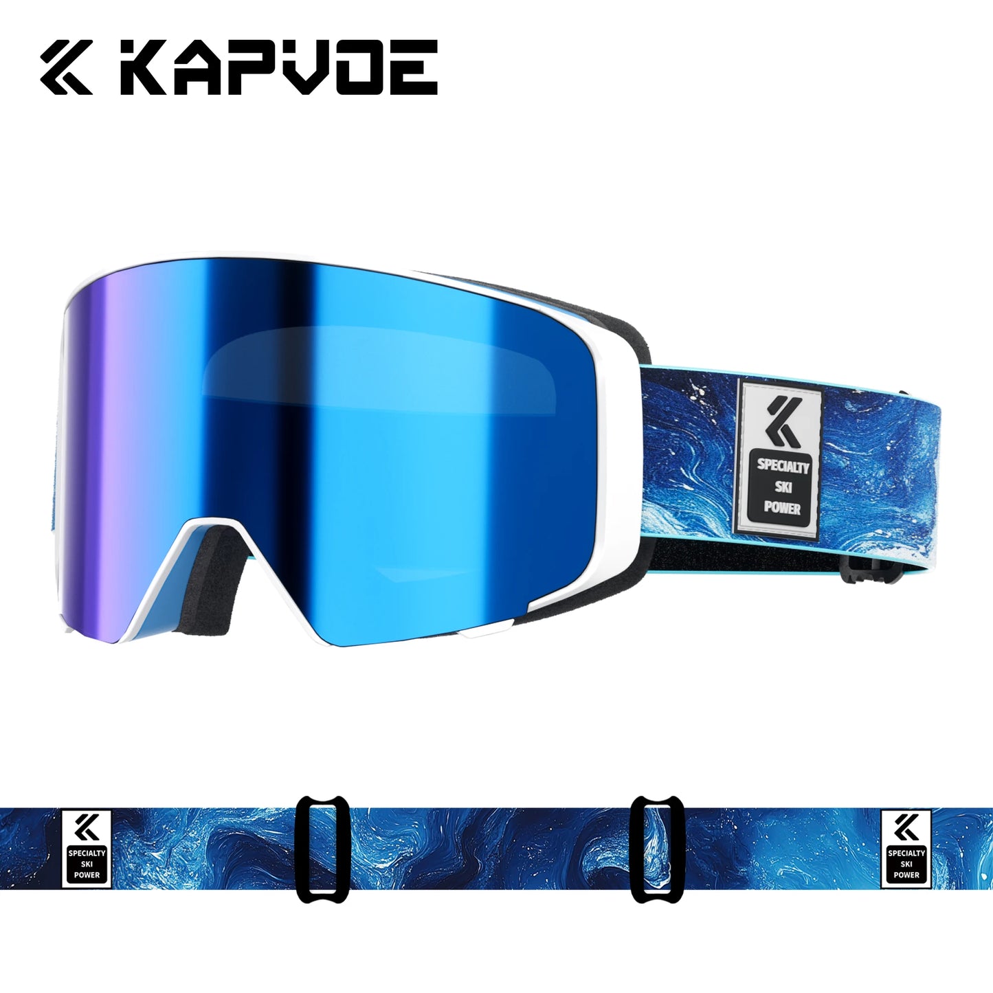 KAPVOE Outdoor Photochromic Ski Goggles UV400 Anti Fog Magnetic Snow Glasses