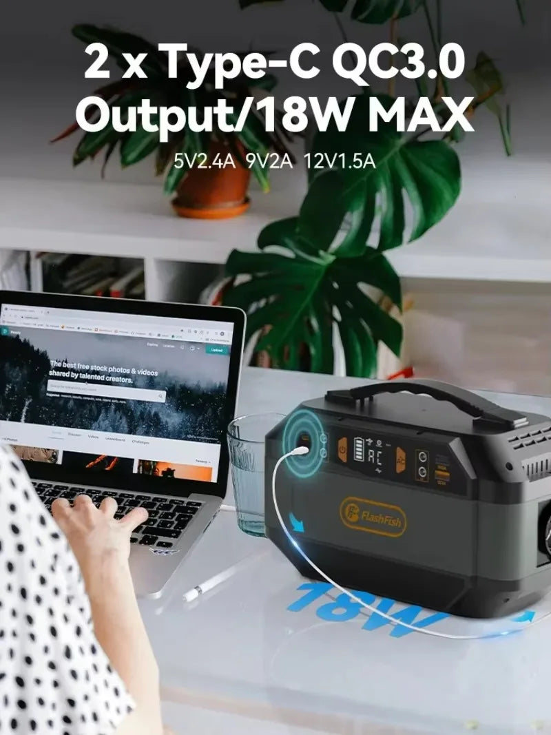 Portable Solar Generator 288.6Wh 330W Outdoor Power Station