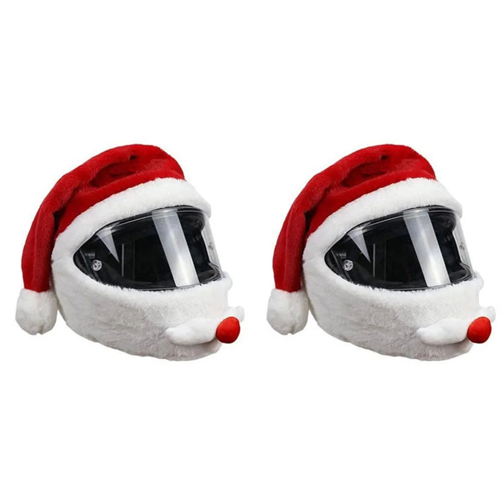 Santa Claus Plush Christmas Helmet Cover Full Face Motorcycle Helmets