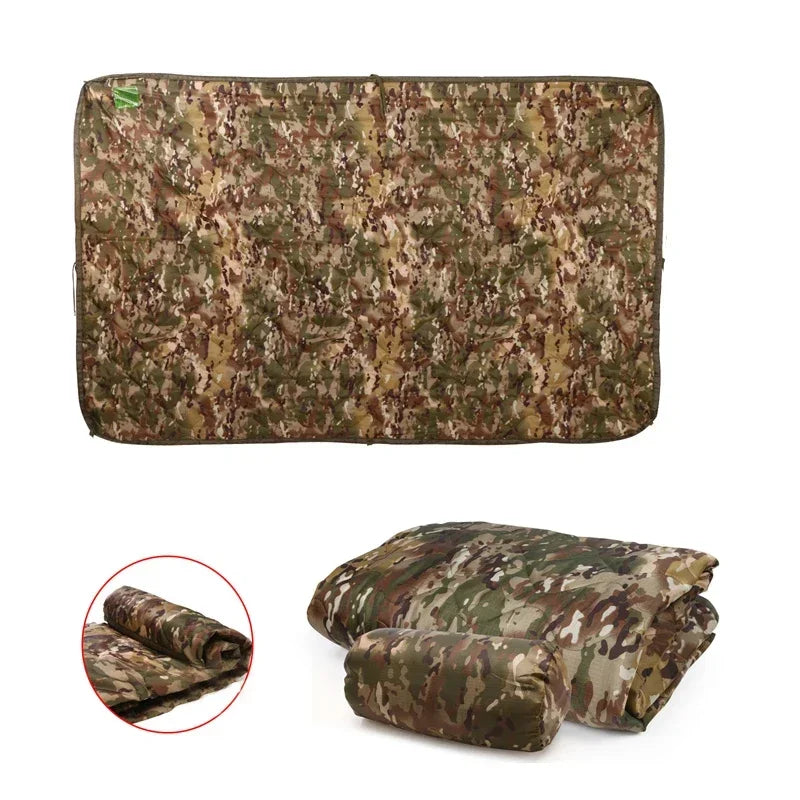 Camouflage Poncho Liner Woobie Blanket 82x58 Inch Water Repellent Camping