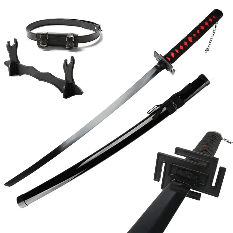 104cm Kurosaki Ichigo Katana Japanese Anime Character Cosplay Weapons Wooden Toy Sword Halloween Props