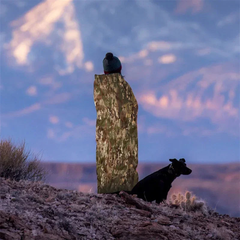 Camouflage Poncho Liner Woobie Blanket 82x58 Inch Water Repellent Camping