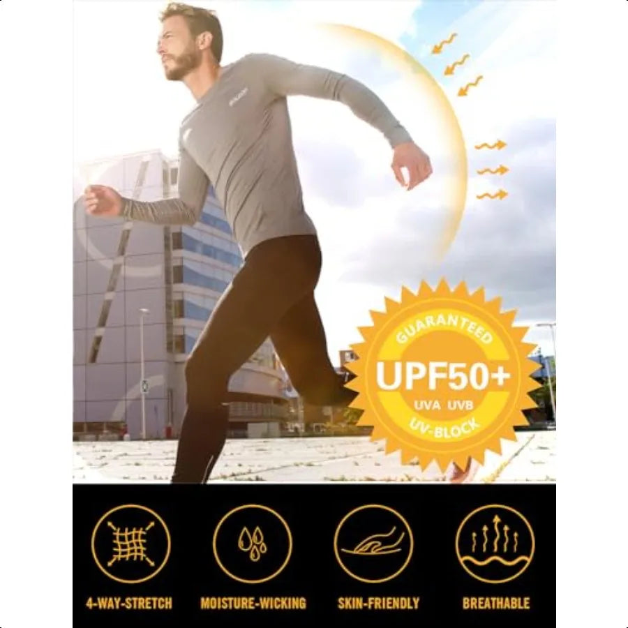 Baleaf Mens UPF 50 Plus Sun Protection Shirts Rash Guard Long Sleeve For Fishing