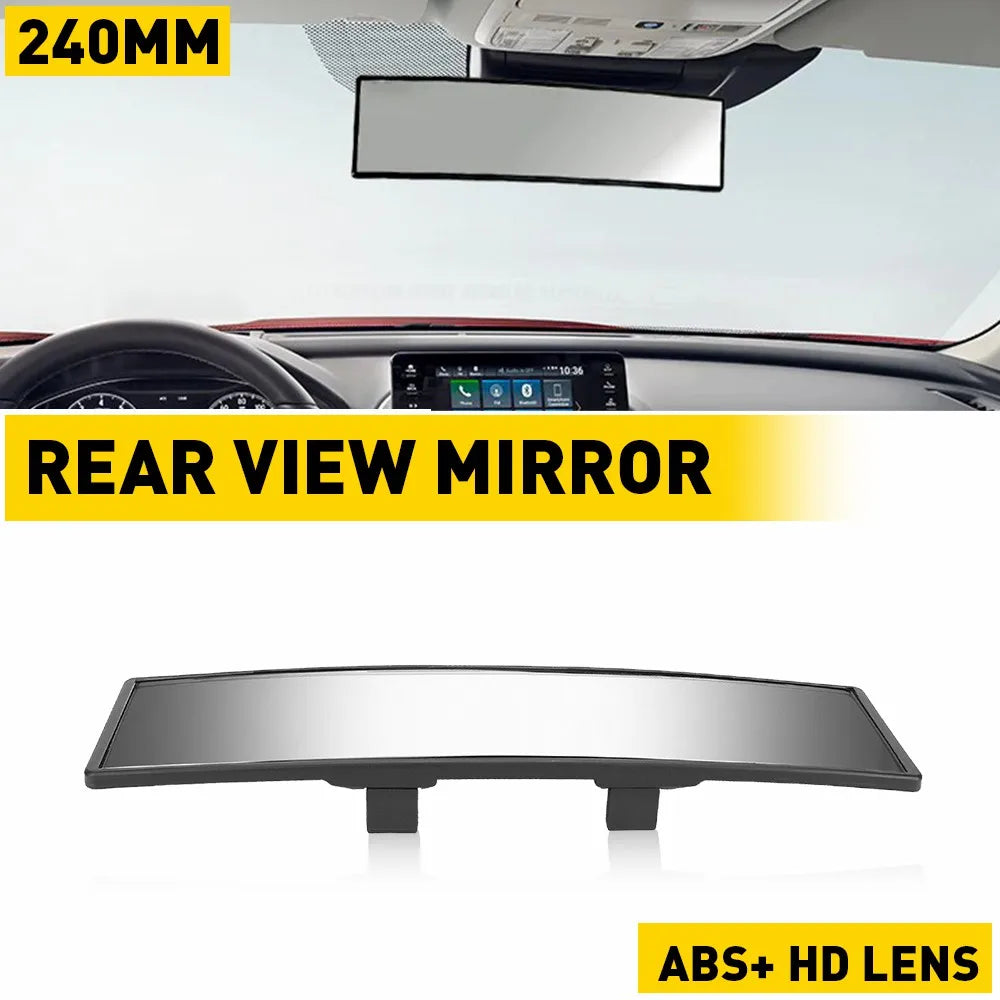 Universal 240mm Wide Convex Interior Clip On Rear View Mirror Anti Glare