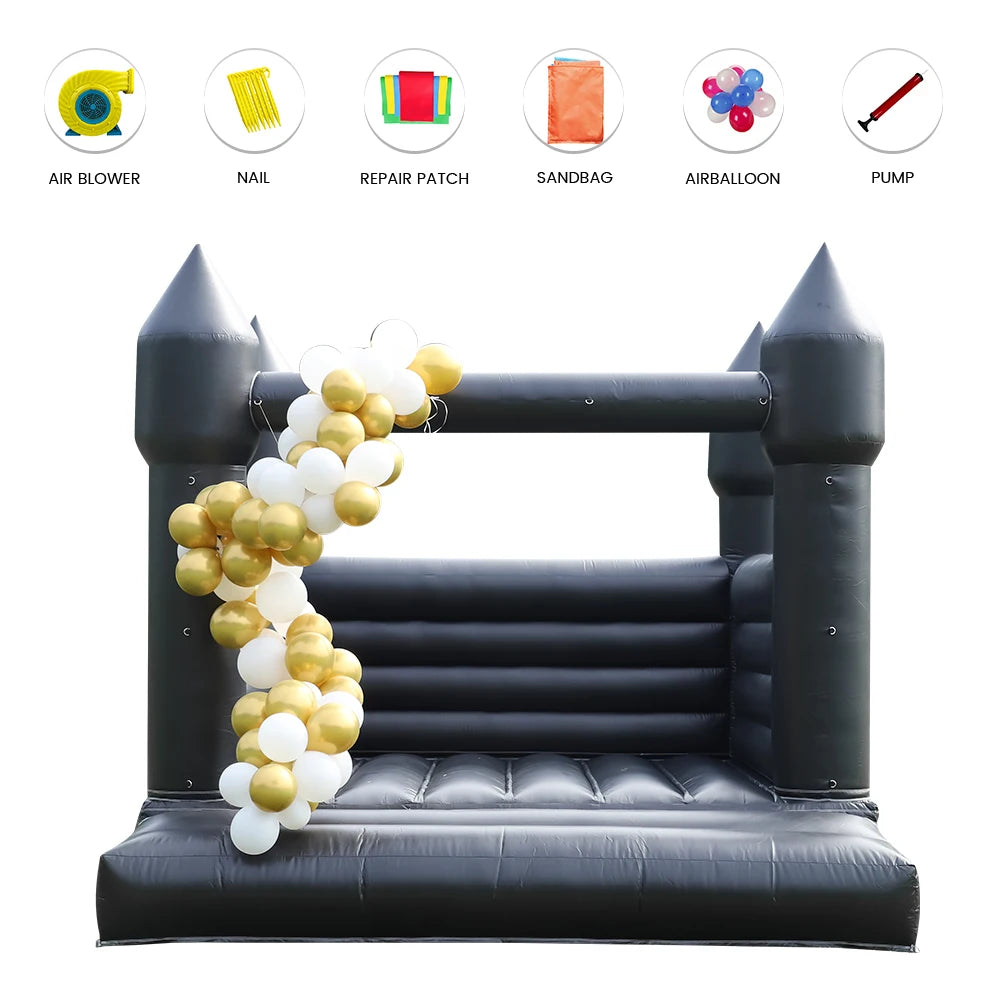 Children's playground, children's toys 13x12FT Giant Inflatable White Bounce House PVC Bouncy Castle for Wedding Party