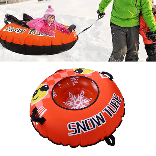 43.3 Inch Inflatable PVC Snow Tube Sled With Handles Tow Strap For Winter Fun