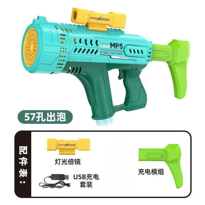 Fully Automatic Bubble Gun for Kids With Colorful Lights