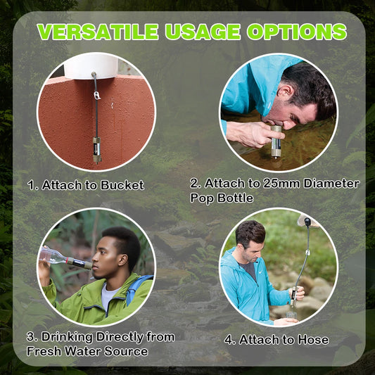 Emergency Water Filter For Clean Drinking Water Portable Use