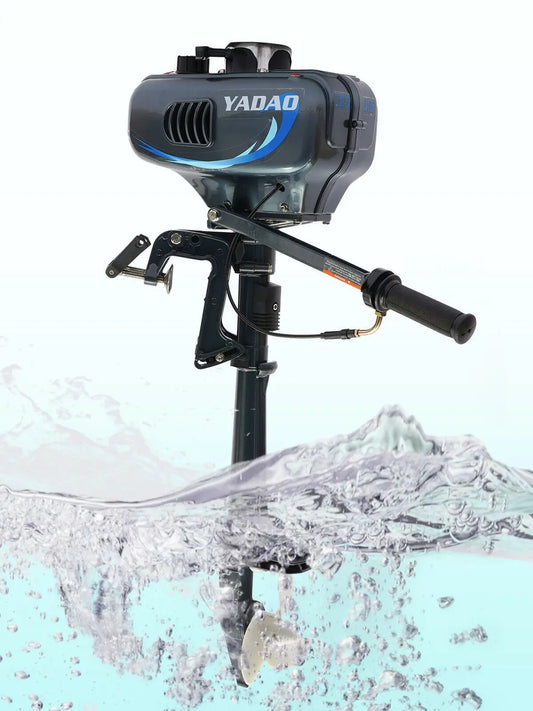 2 Stroke Gasoline Boat Outboard Motor 3.5HP 49cc Short Shaft Grey