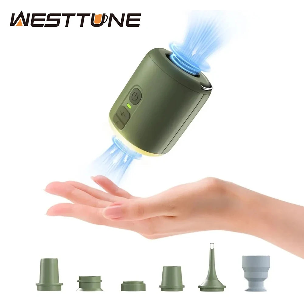 WestTune Tiny Air Pump Camping Lantern Magnetic Design For Inflatable Mattresses