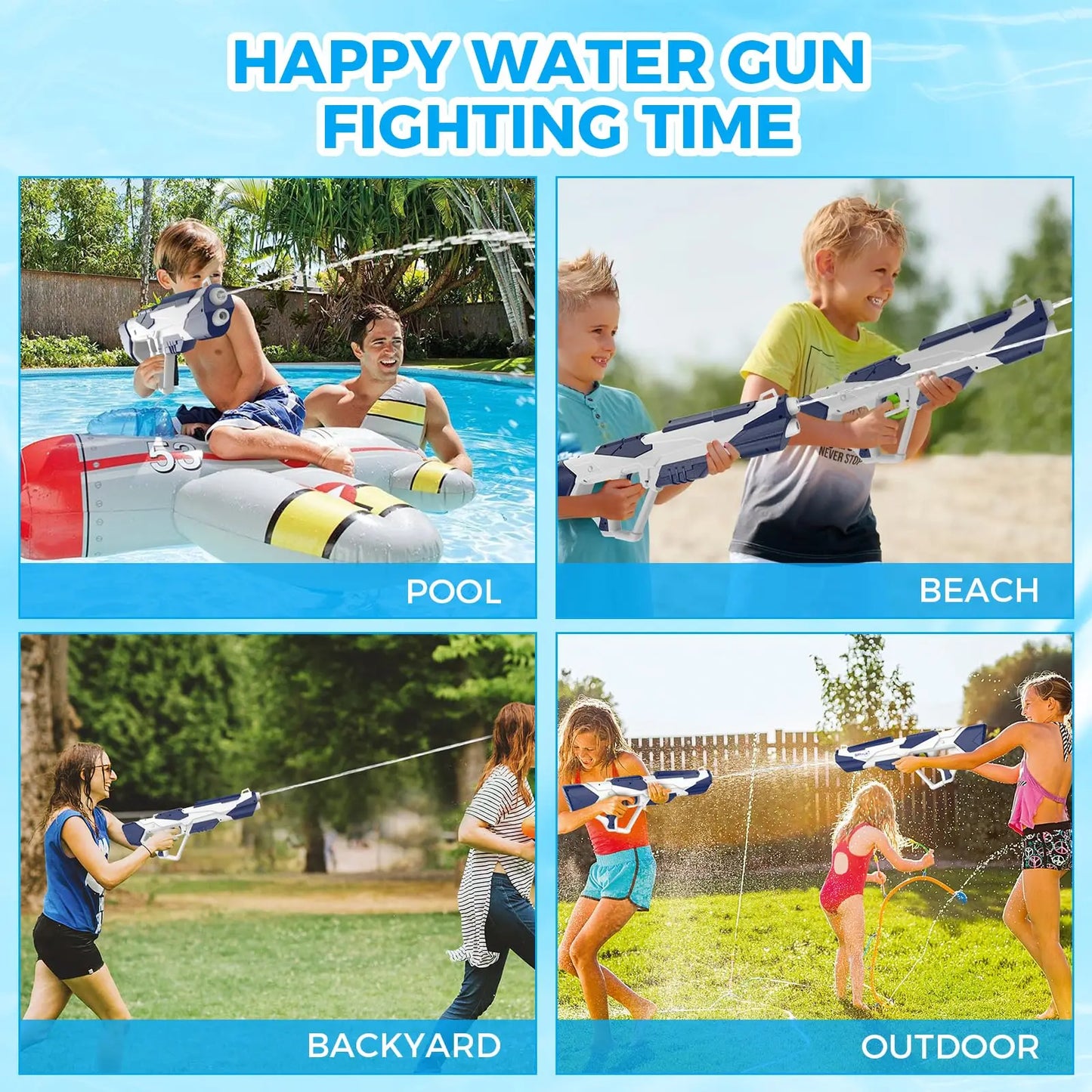 Electric Water Gun Squirt  Pistol space battle Guns Children pool Beach Outdoor Party Fight Shooting Toys for Boys Kid Games