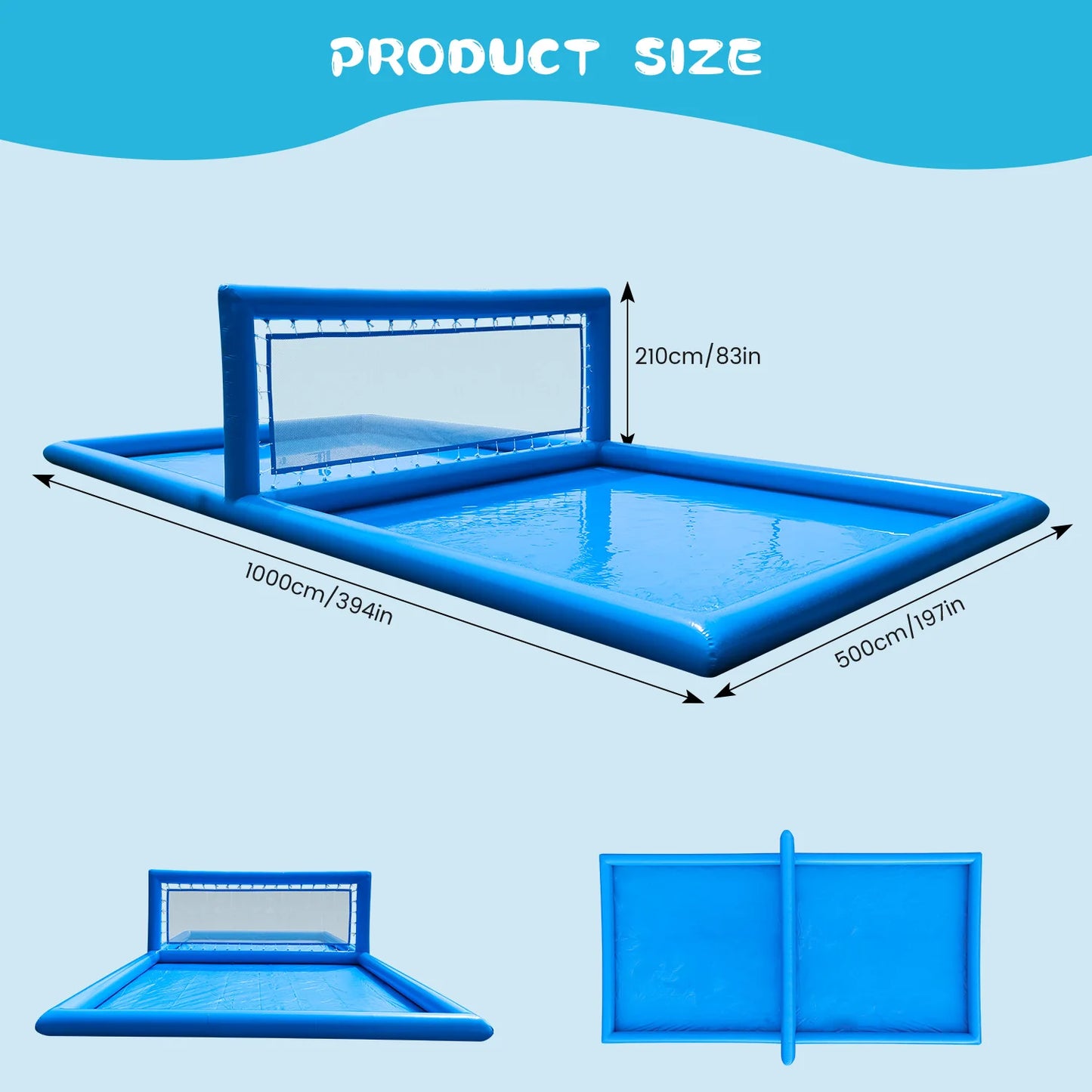 Inflatable Air-Inflated Family Fun: A Portable Outdoor Volleyball Court for Kids & Adults With 800W Air Blower 10x5x2.1m