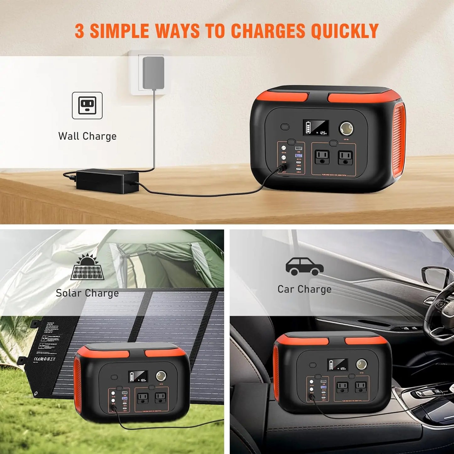 SinKeu 600W Portable Power Station Solar Generator For Camping